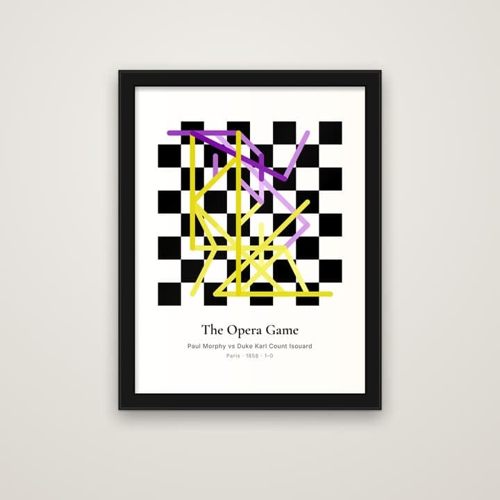 The Opera Game chess art as a framed poster