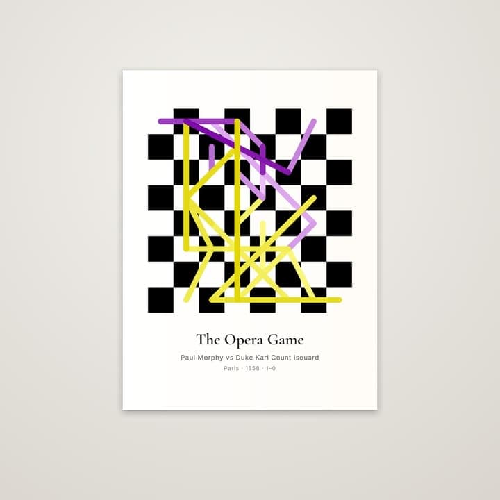 The Opera Game chess art as a matte poster